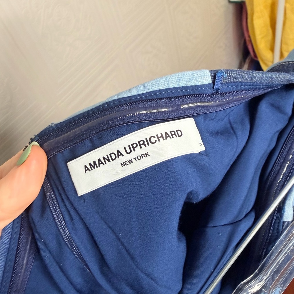 Amanda Uprichard Patchwork Strapless Denim Dress … - image 8
